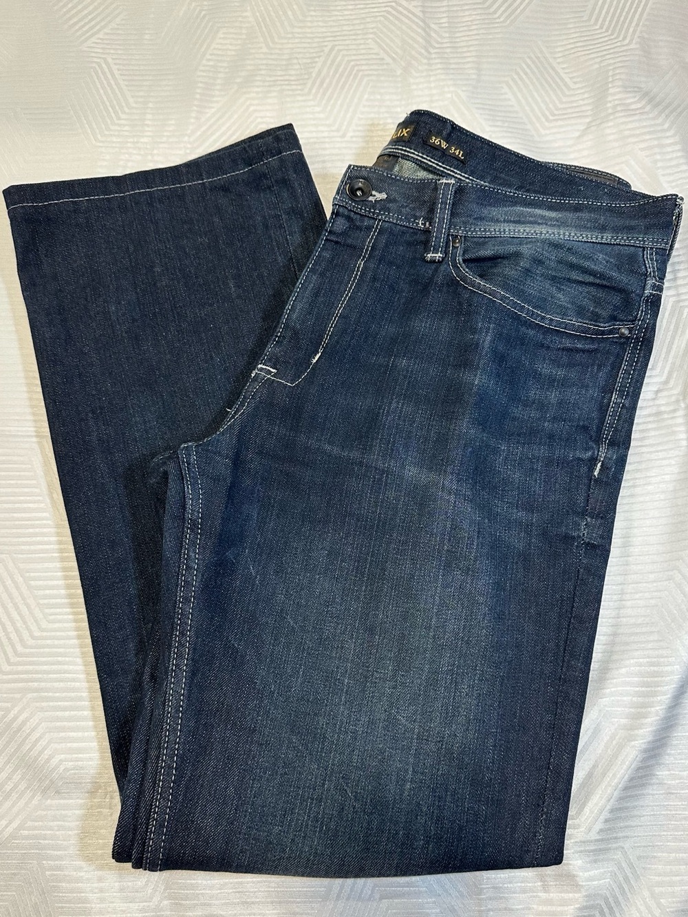 Helix Slim Boot Jeans Mens 36x34 Dark Indigo Blue 100% Cotton EUC Y2K
